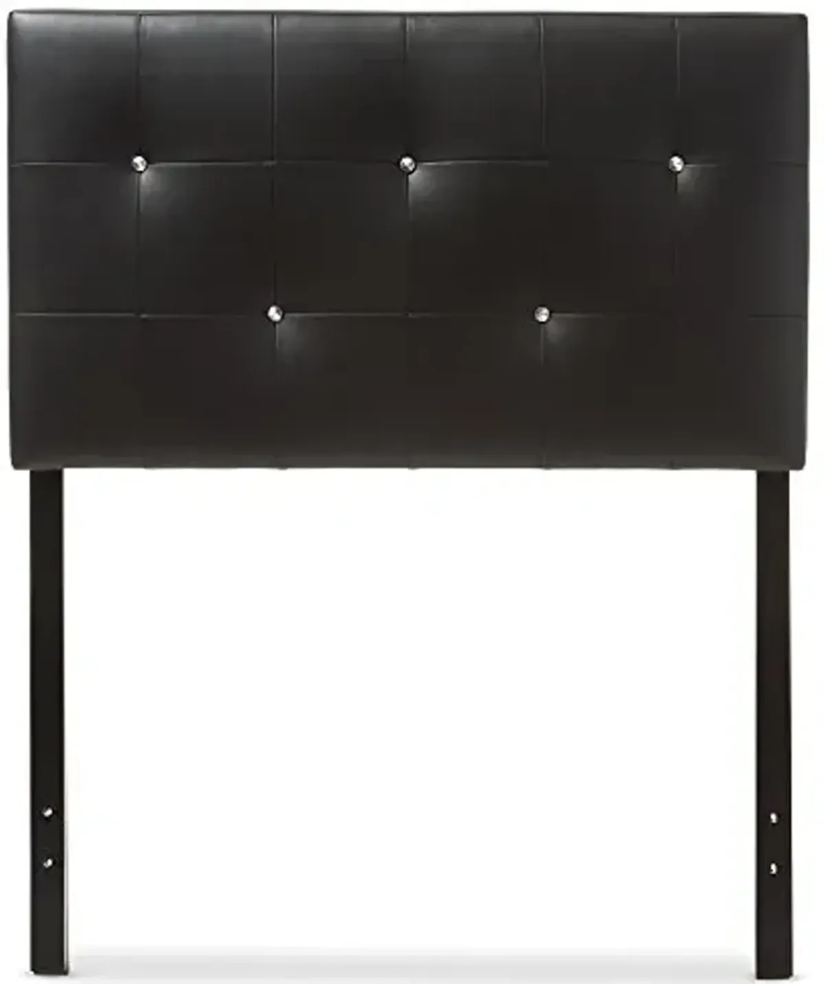 Baxton Studio Josette Modern and Contemporary Black Faux Leather Upholstered Headboard, Twin