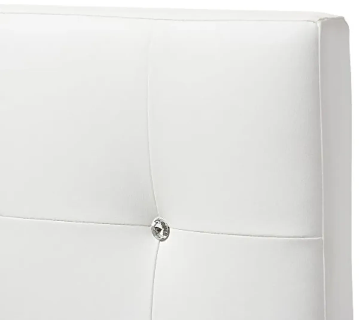 Baxton Studio Dalini Modern and Contemporary White Faux Leather Upholstered Twin Size Headboard