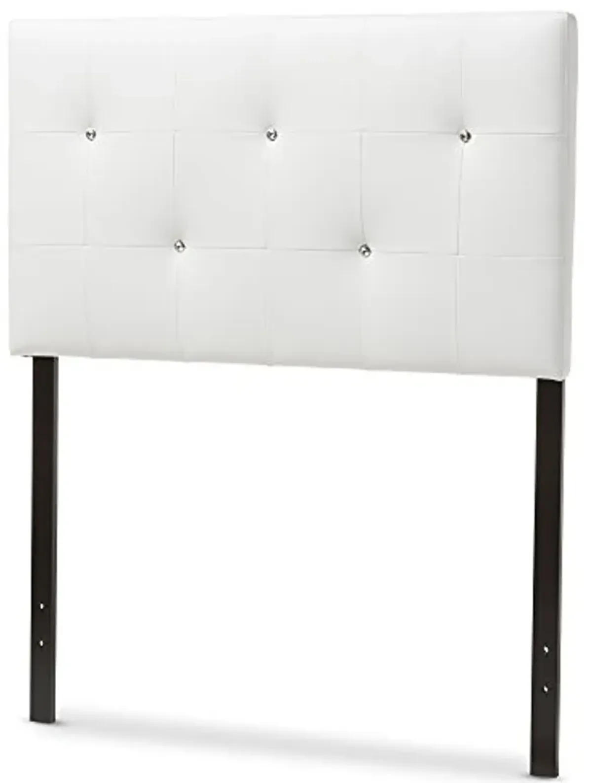 Baxton Studio Dalini Modern and Contemporary White Faux Leather Upholstered Twin Size Headboard