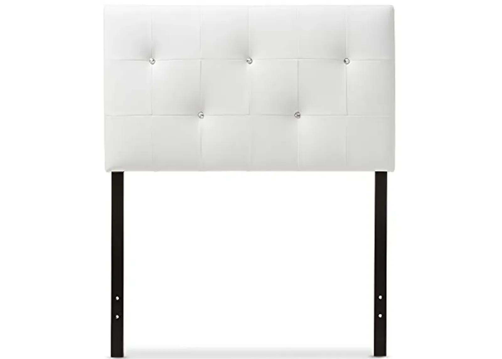 Baxton Studio Dalini Modern and Contemporary White Faux Leather Upholstered Twin Size Headboard