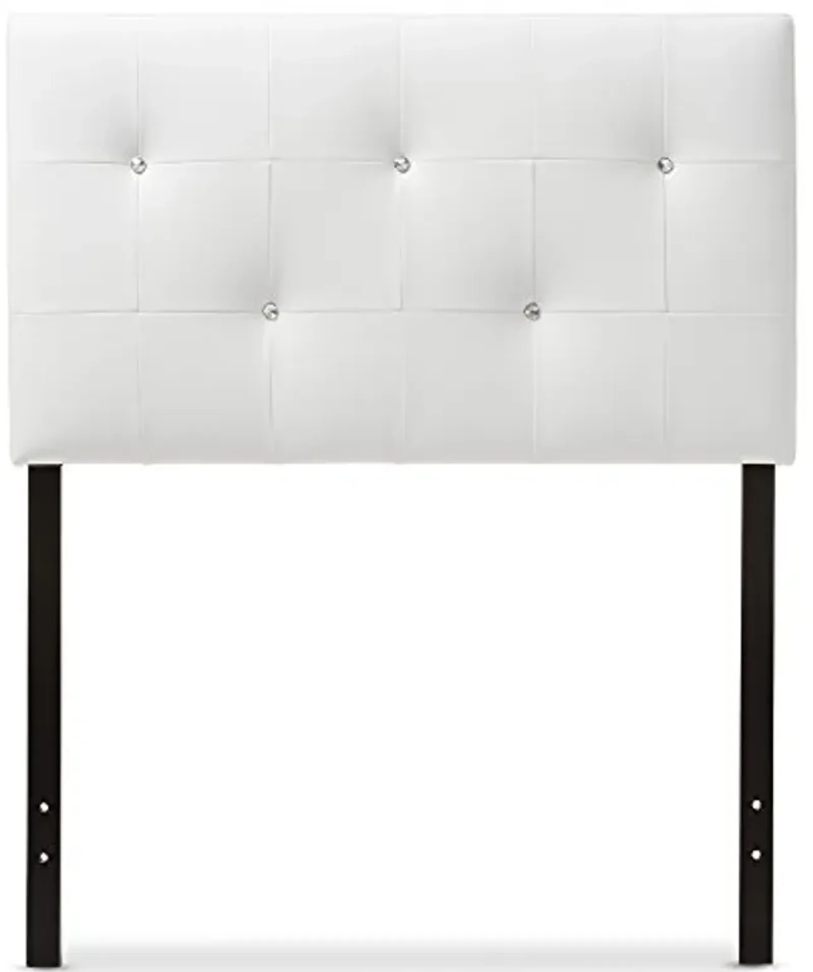 Baxton Studio Dalini Modern and Contemporary White Faux Leather Upholstered Twin Size Headboard