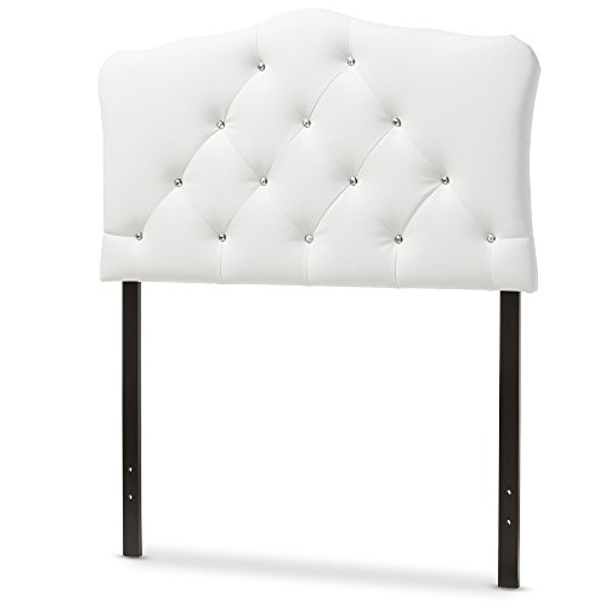 Baxton Studio Rita Modern and Contemporary White Faux Leather Upholstered Button-Tufted Scalloped Twin Size Headboard