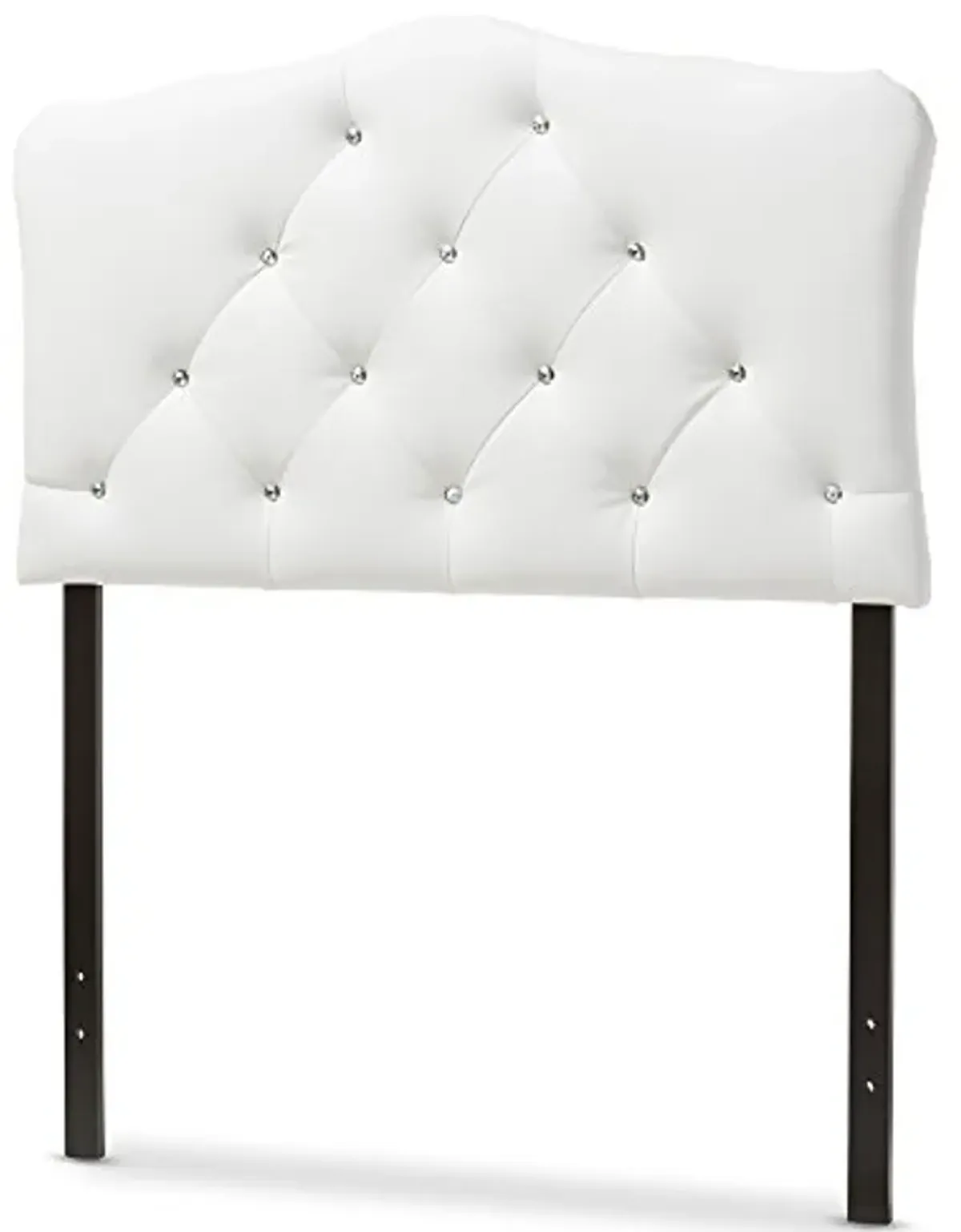 Baxton Studio Rita Modern and Contemporary White Faux Leather Upholstered Button-Tufted Scalloped Twin Size Headboard