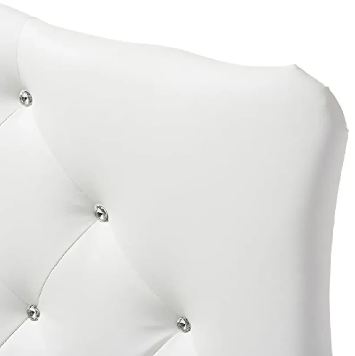 Baxton Studio Rita Modern and Contemporary White Faux Leather Upholstered Button-Tufted Scalloped Twin Size Headboard