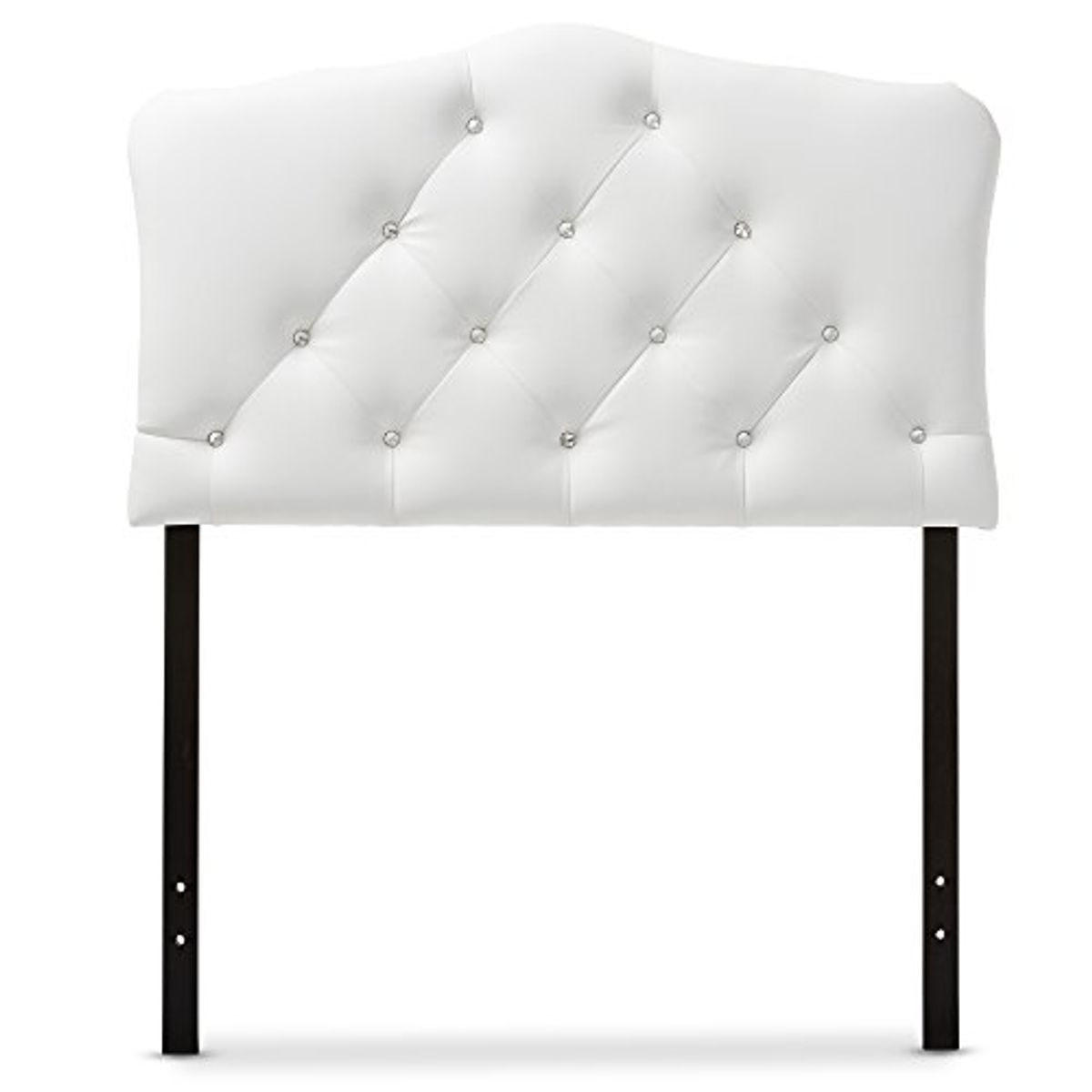 Baxton Studio Rita Modern and Contemporary White Faux Leather Upholstered Button-Tufted Scalloped Twin Size Headboard