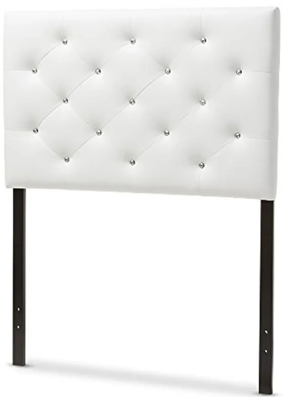 Baxton Studio Viviana Modern and Contemporary White Faux Leather Upholstered Button-Tufted Twin Size Headboard