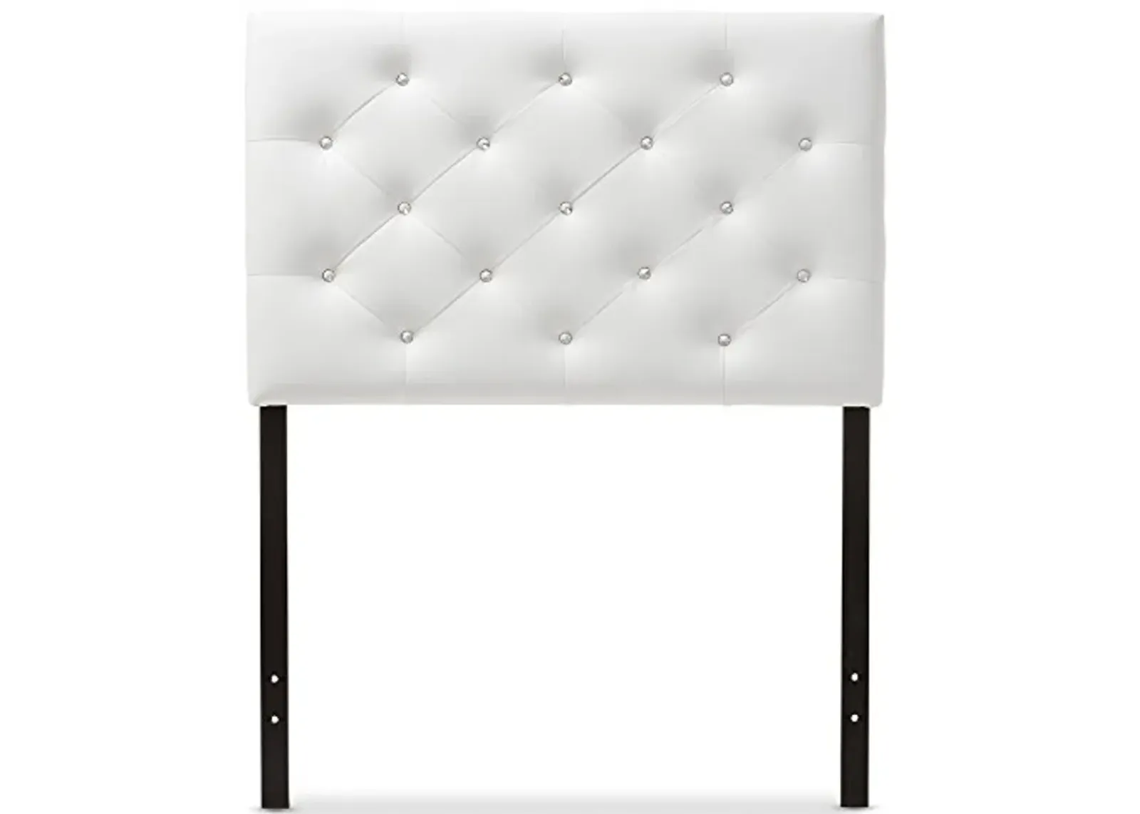 Baxton Studio Viviana Modern and Contemporary White Faux Leather Upholstered Button-Tufted Twin Size Headboard