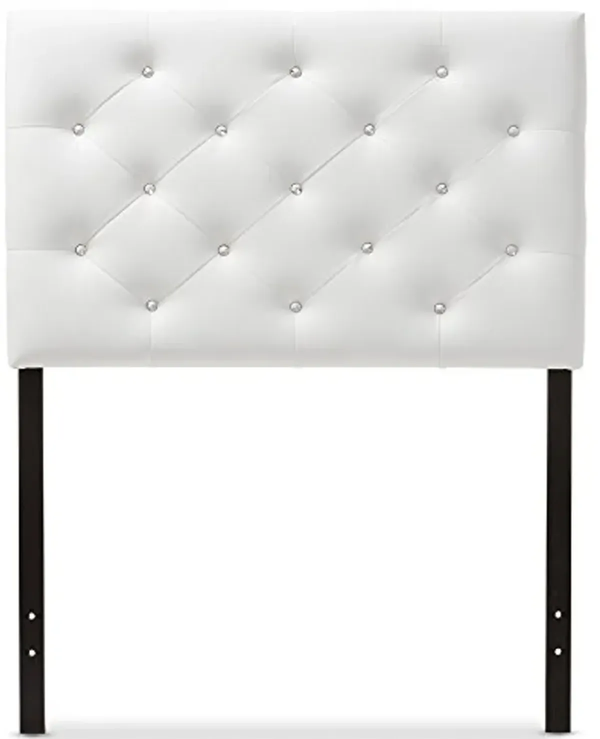 Baxton Studio Viviana Modern and Contemporary White Faux Leather Upholstered Button-Tufted Twin Size Headboard