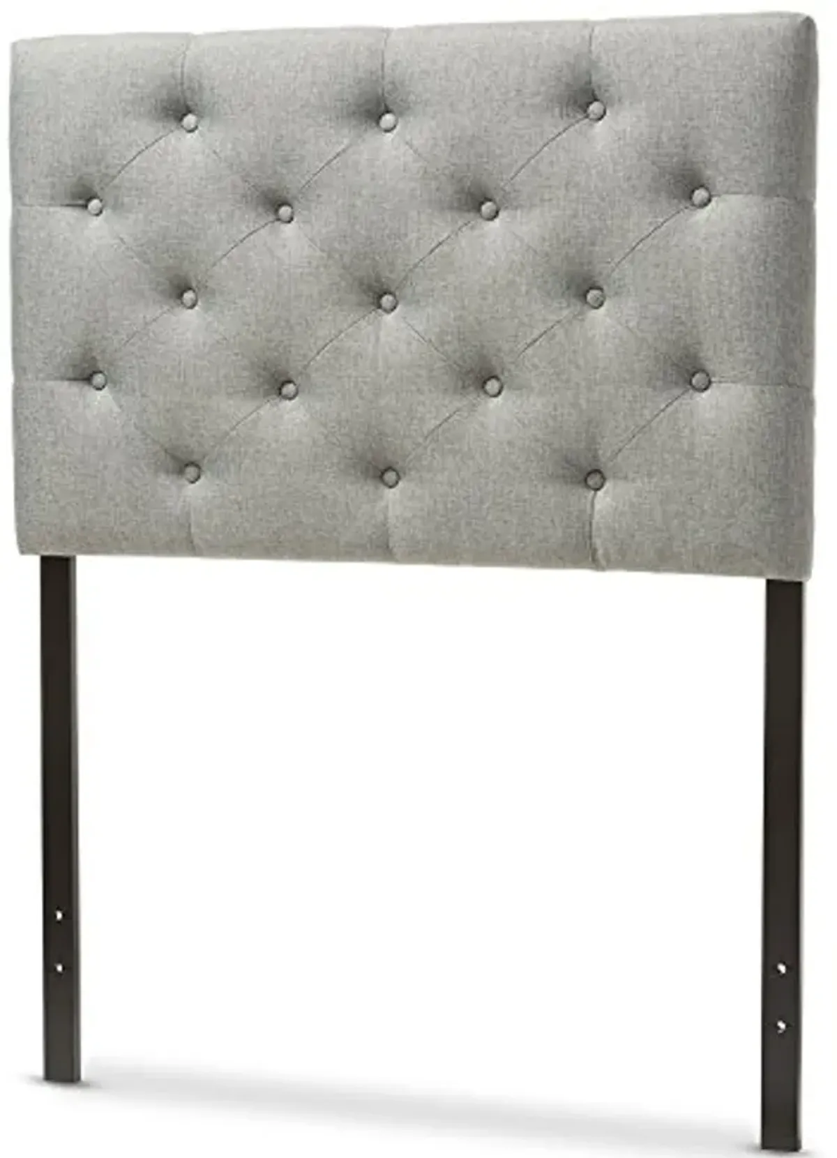 Baxton Studio Viviana Modern and Contemporary Grey Fabric Upholstered Button-Tufted Twin Size Headboard