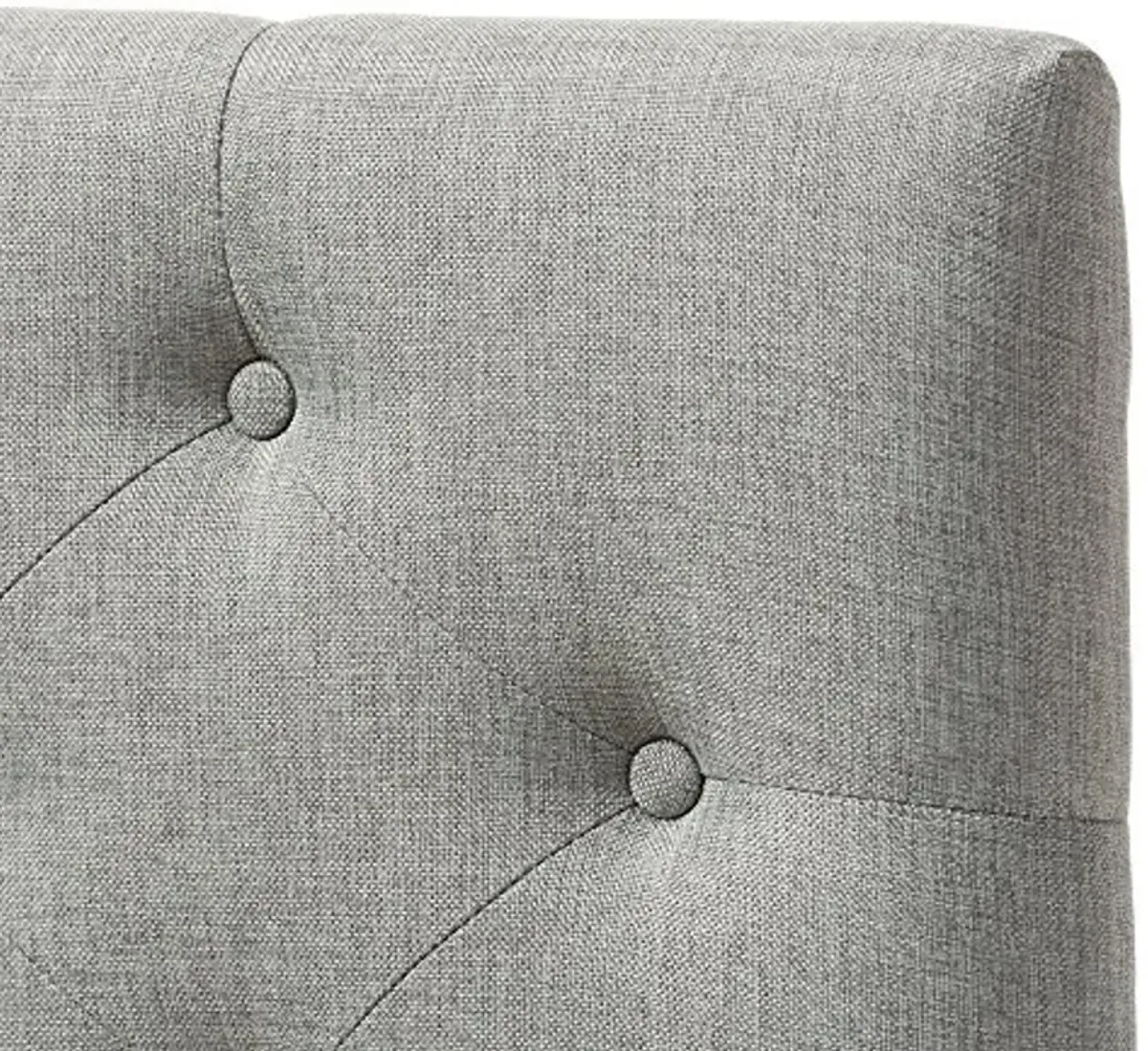 Baxton Studio Viviana Modern and Contemporary Grey Fabric Upholstered Button-Tufted Twin Size Headboard