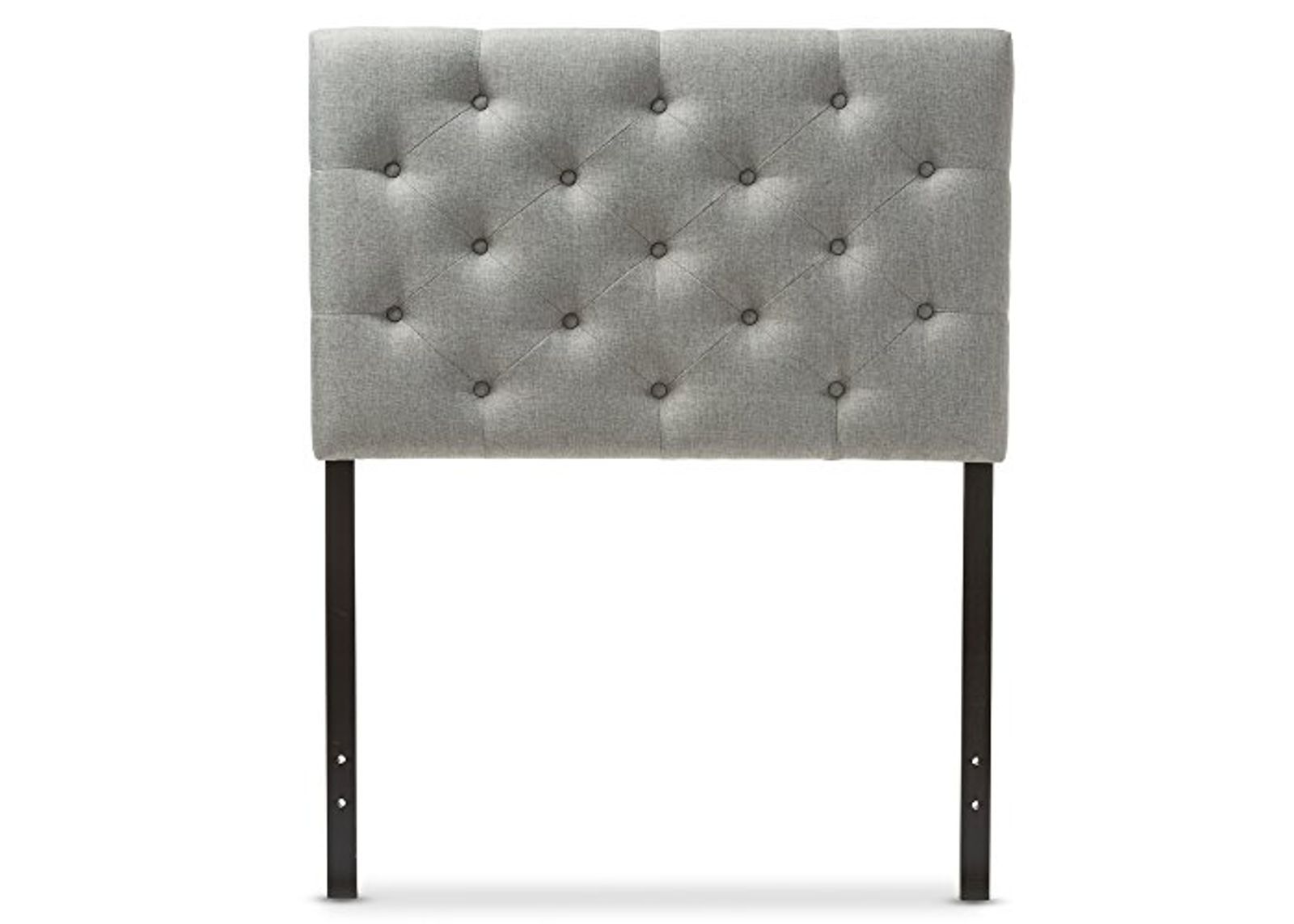 Baxton Studio Viviana Modern and Contemporary Grey Fabric Upholstered Button-Tufted Twin Size Headboard