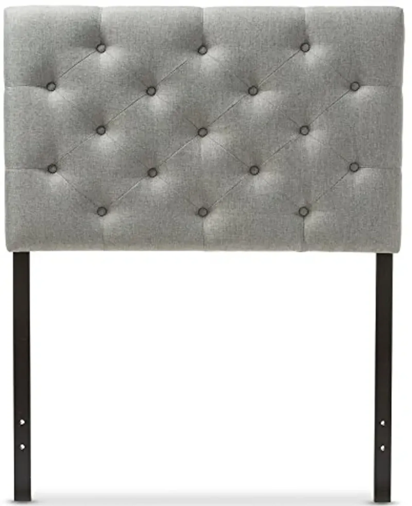 Baxton Studio Viviana Modern and Contemporary Grey Fabric Upholstered Button-Tufted Twin Size Headboard