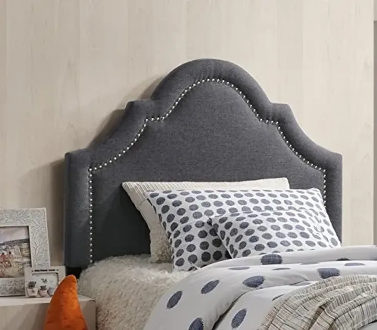 Baxton Studio Rita Modern and Contemporary Dark Grey Fabric Upholstered Twin Size Headboard