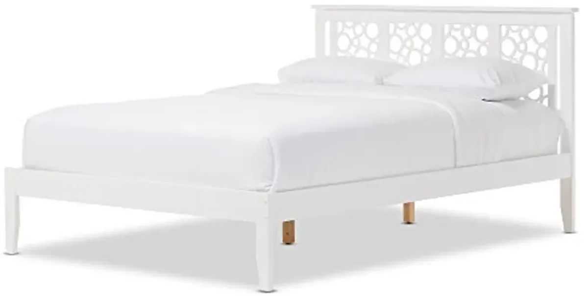 Baxton Studio 424-6921-AMZ Platform, Queen, White