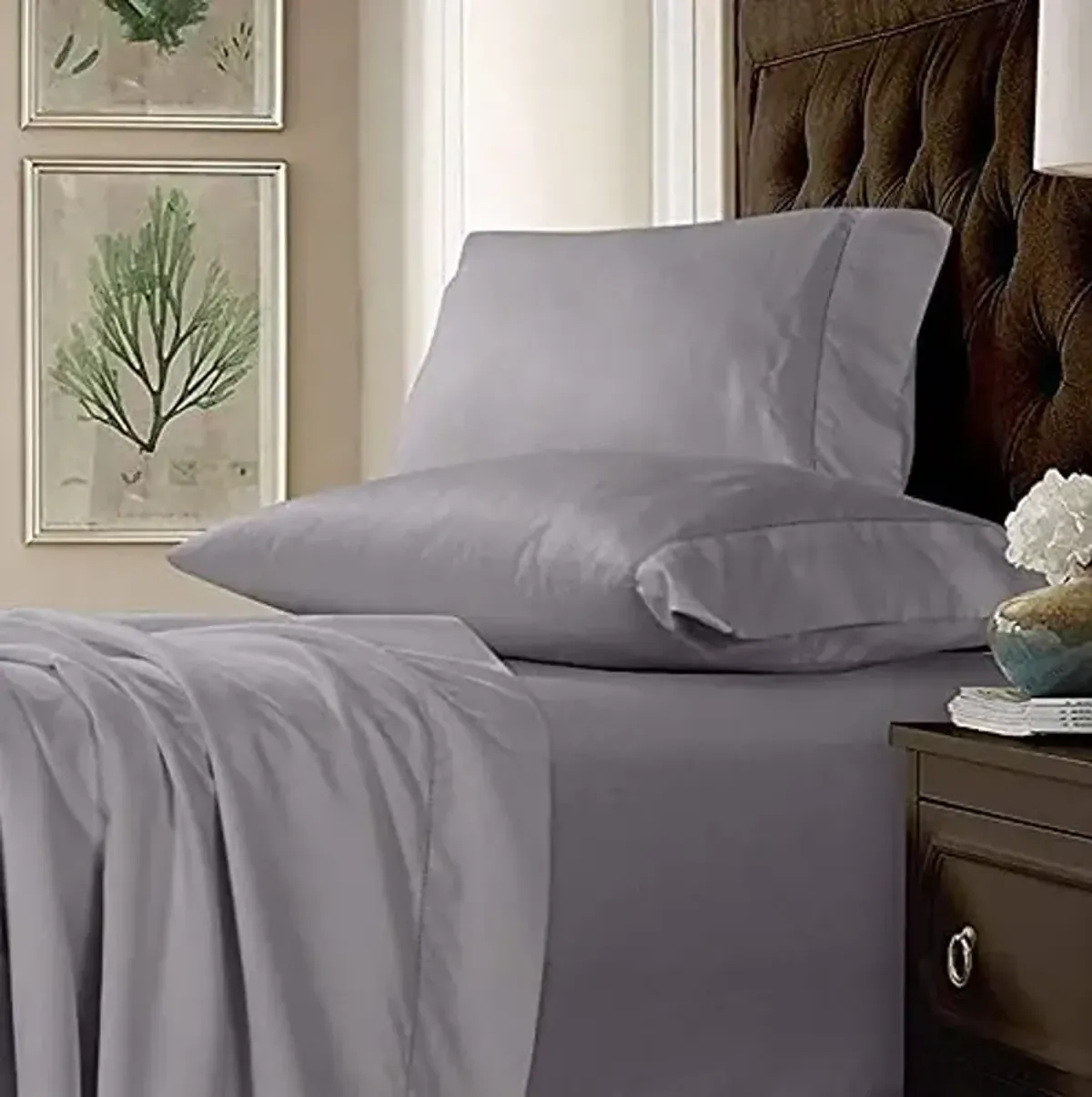 Tribeca Living® 750 Thread Count Egyptian Cotton Pillowcase Set Standard Silver Grey