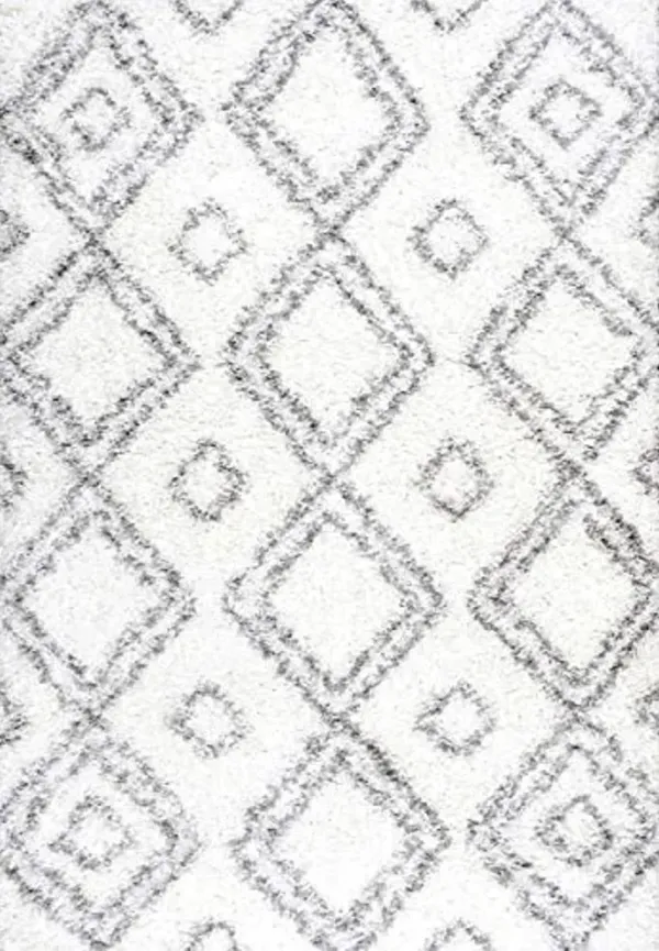 nuLOOM Iola Geometric Shag Area Rug, 5x8, White