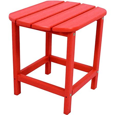 Hanover Weather Side Table-Tangerine, Sunset Red