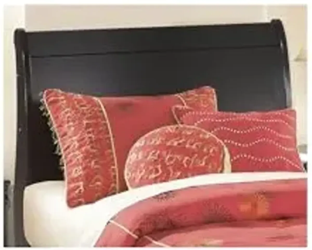 Signature Design by Ashley Huey Vineyard Traditional Twin Sleigh Headboard ONLY, Black
