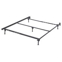 Signature Design by Ashley Adjustable Metal Bolt on Bed Base Frame with Protective Floor Glides, Queen, Black