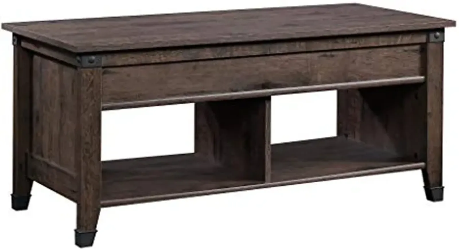 Sauder Carson Forge Rustic Lift Top Storage Industrial Living Room Table, L: 43.15" x W: 19.45" x H: 18.98, Coffee Oak