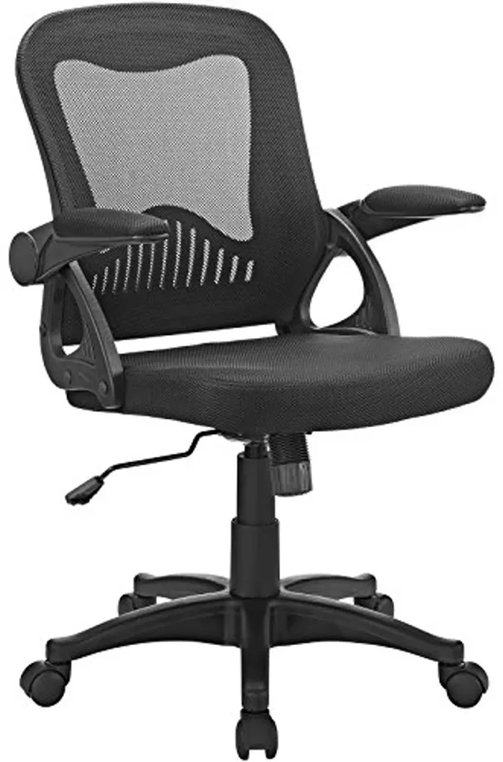 Modway Advance Mesh Ergonomic Computer Desk Office Chair in Black With Flip-Up Arms