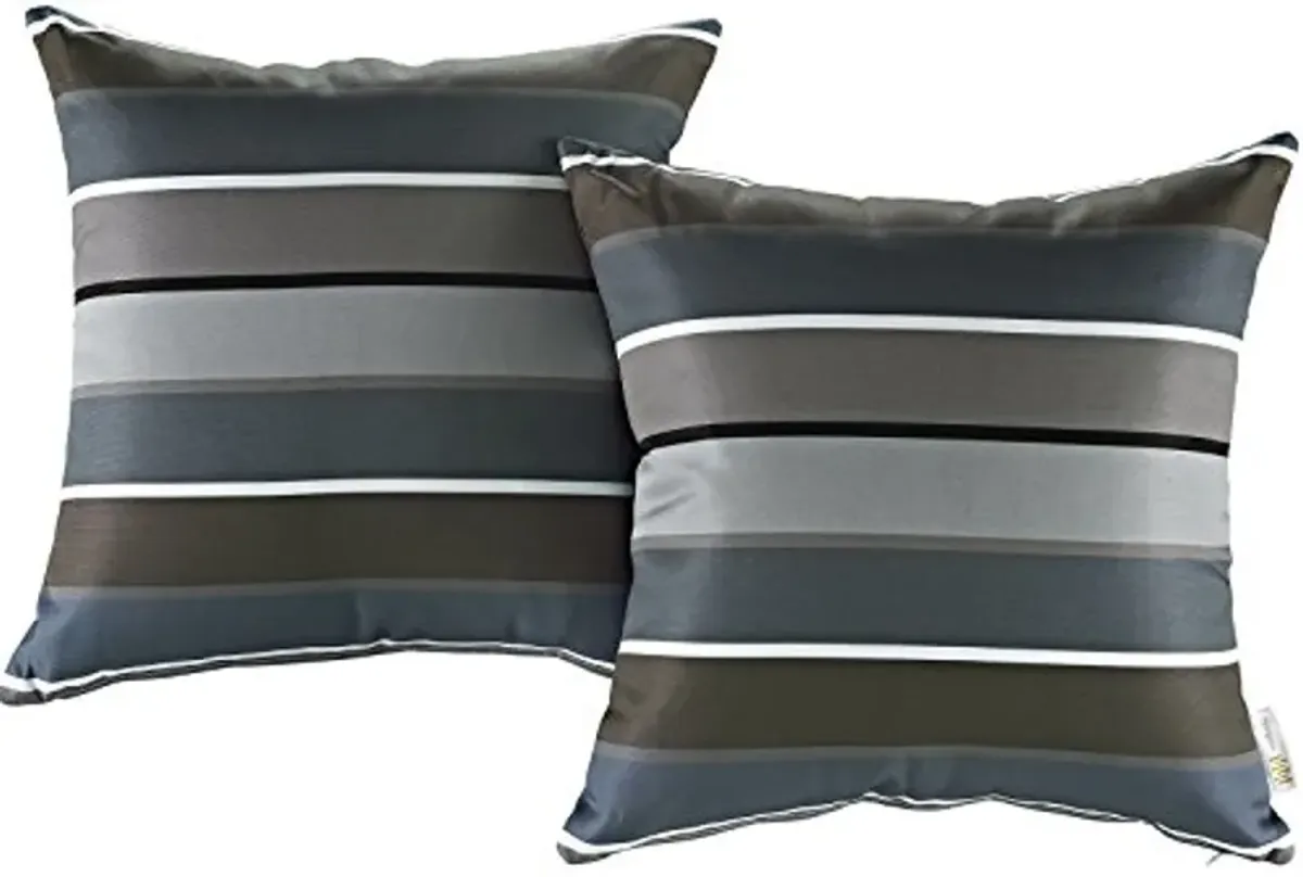 Modway Outdoor Indoor All Weather Patio Throw Pillow in Stripe