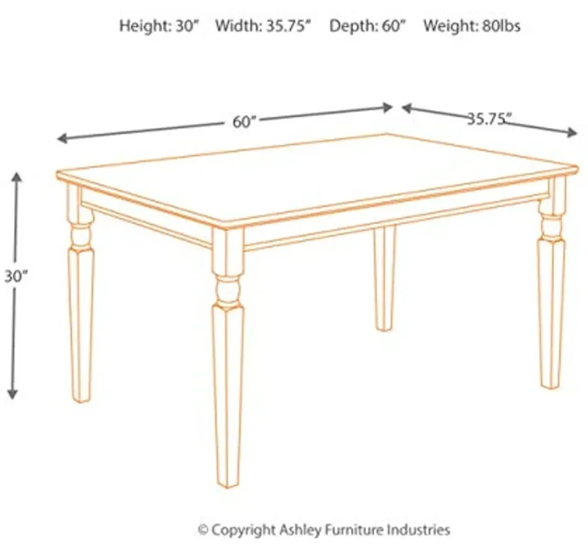 Signature Design by Ashley Owingsville Rustic Farmhouse Dining Room Table, Black & Brown