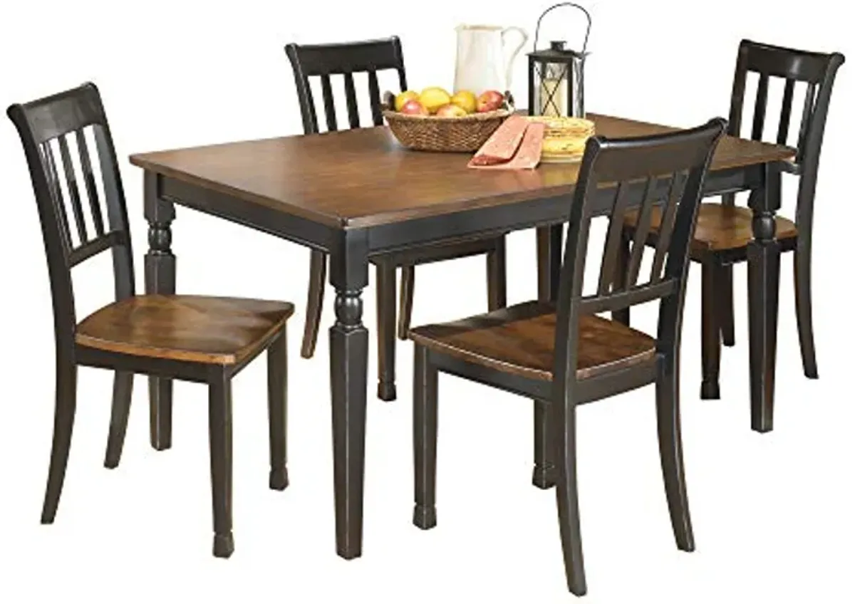 Signature Design by Ashley Owingsville Rustic Farmhouse Dining Room Table, Black & Brown