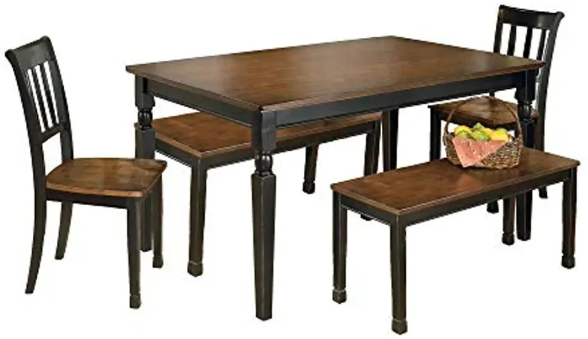 Signature Design by Ashley Owingsville Rustic Farmhouse Dining Room Table, Black & Brown