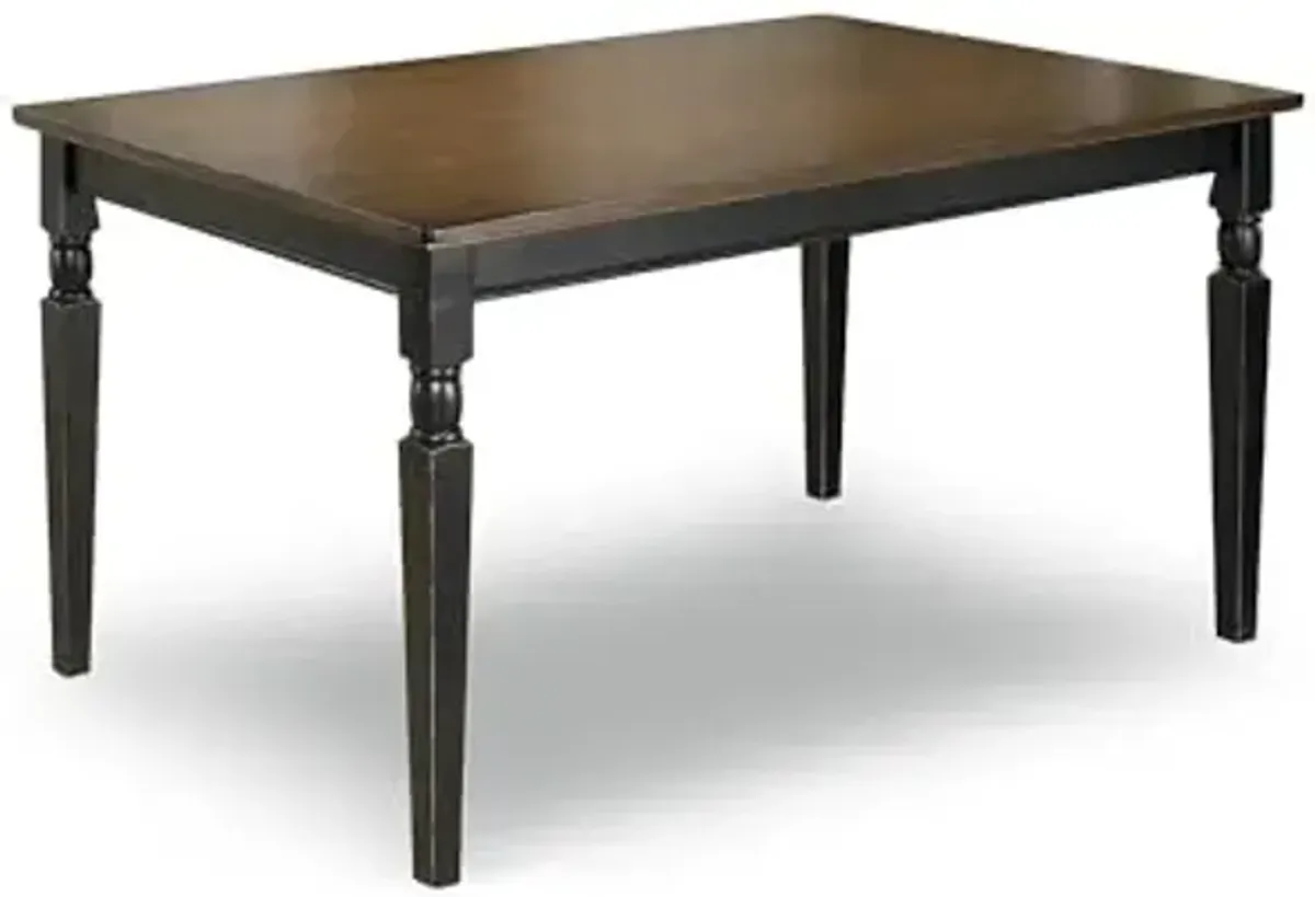 Signature Design by Ashley Owingsville Rustic Farmhouse Dining Room Table, Black & Brown