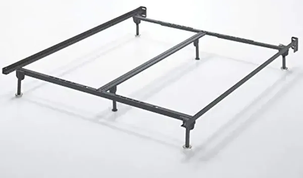 Signature Design by Ashley Adjustable Metal Bolt on Bed Base Frame with Protective Floor Glides, King/California, Black