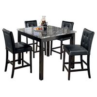 Signature Design by Ashley Maysville 5 Piece Counter Height Dining Set, Includes Table and 4 Bar Stools, Black