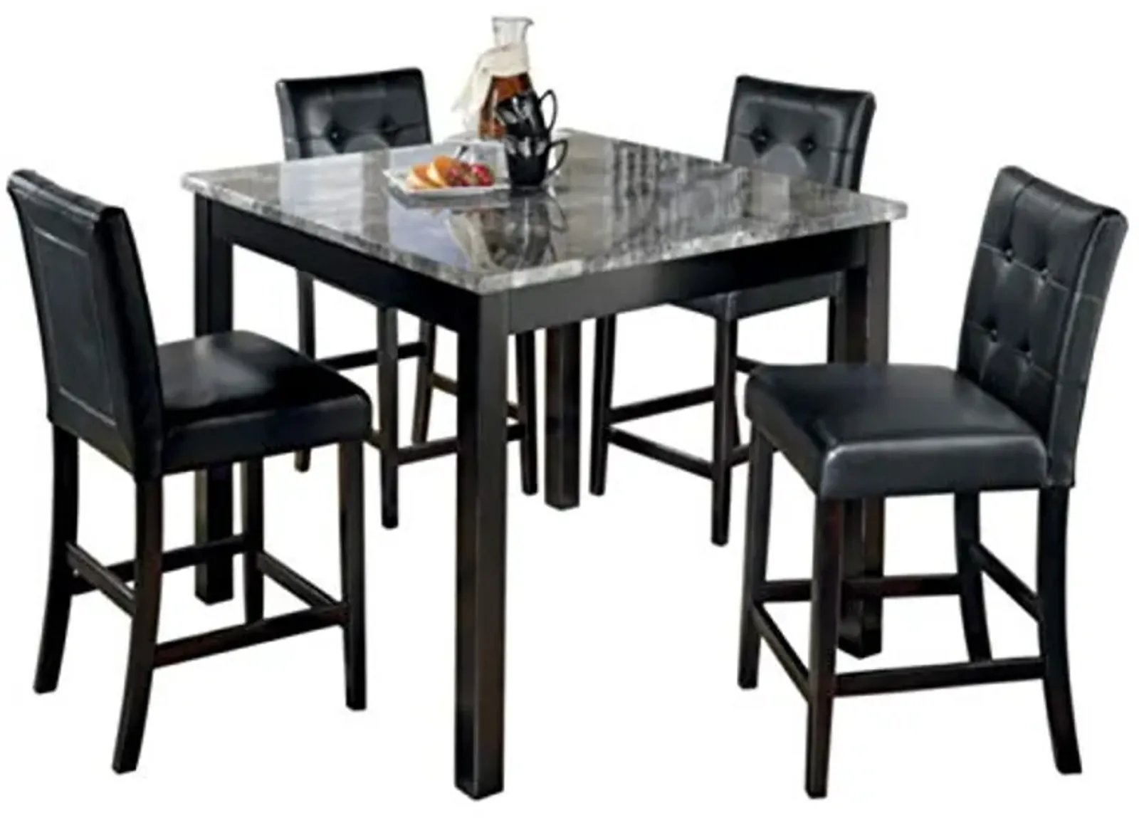 Signature Design by Ashley Maysville 5 Piece Counter Height Dining Set, Includes Table and 4 Bar Stools, Black