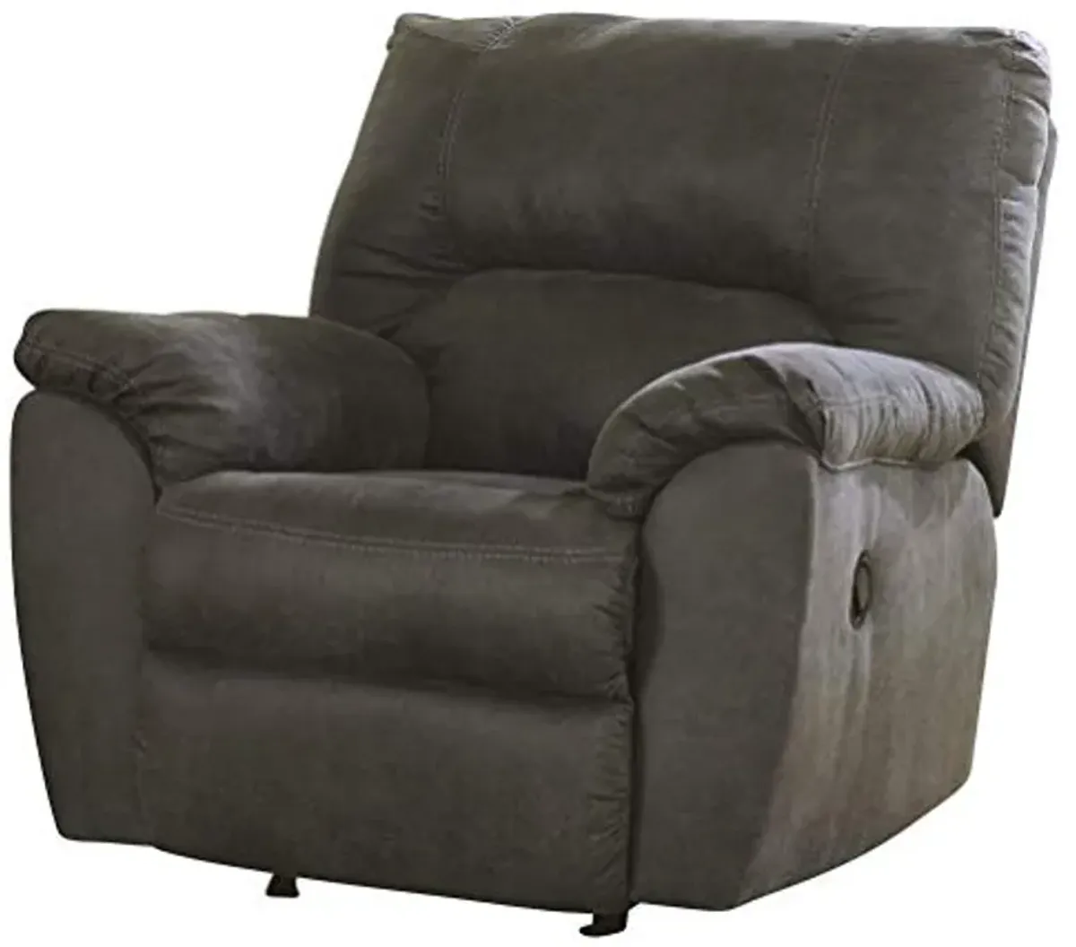 Signature Design by Ashley Tambo Faux Leather Manual Rocker Recliner, Gray