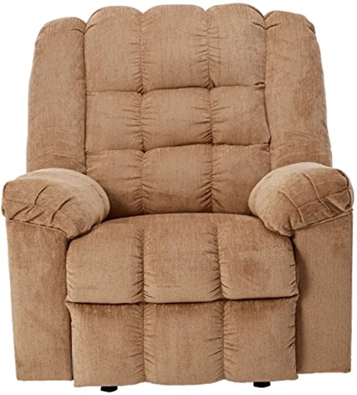 Signature Design by Ashley Ludden Ultra Plush Tufted Manual Rocker Recliner, Light Brown