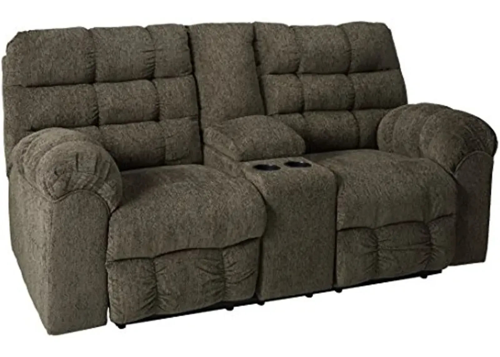 Signature Design by Ashley Acieona Oversized Manual Reclining Loveseat with Center Console & Cup Holders, Dark Gray