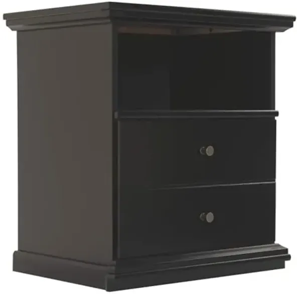 Signature Design by Ashley Maribel Children's Traditional 1 Drawer Nightstand with 1 Storage Cubby, 24.37" Tall, Black