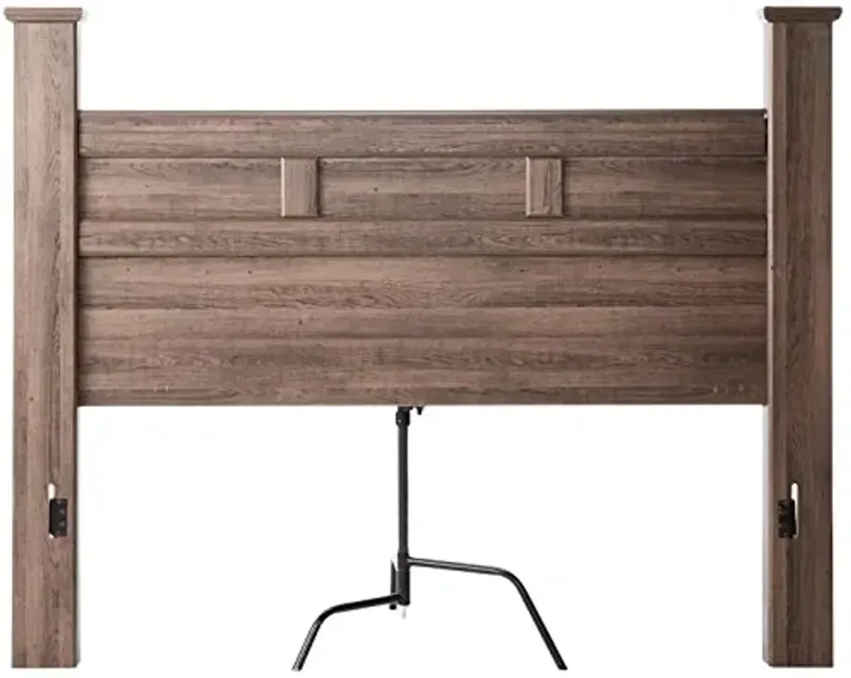 Signature Design by Ashley Juararo Rustic Poster Headboard ONLY, King/California, Weathered Brown