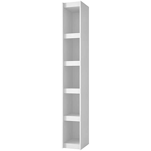 Manhattan Comfort Parana Wood Series 1.0 5 Shelf Bookcase in White