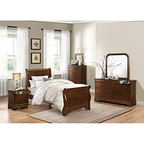 Homelegance Abbeville Two-Drawer Nightstand, Cherry