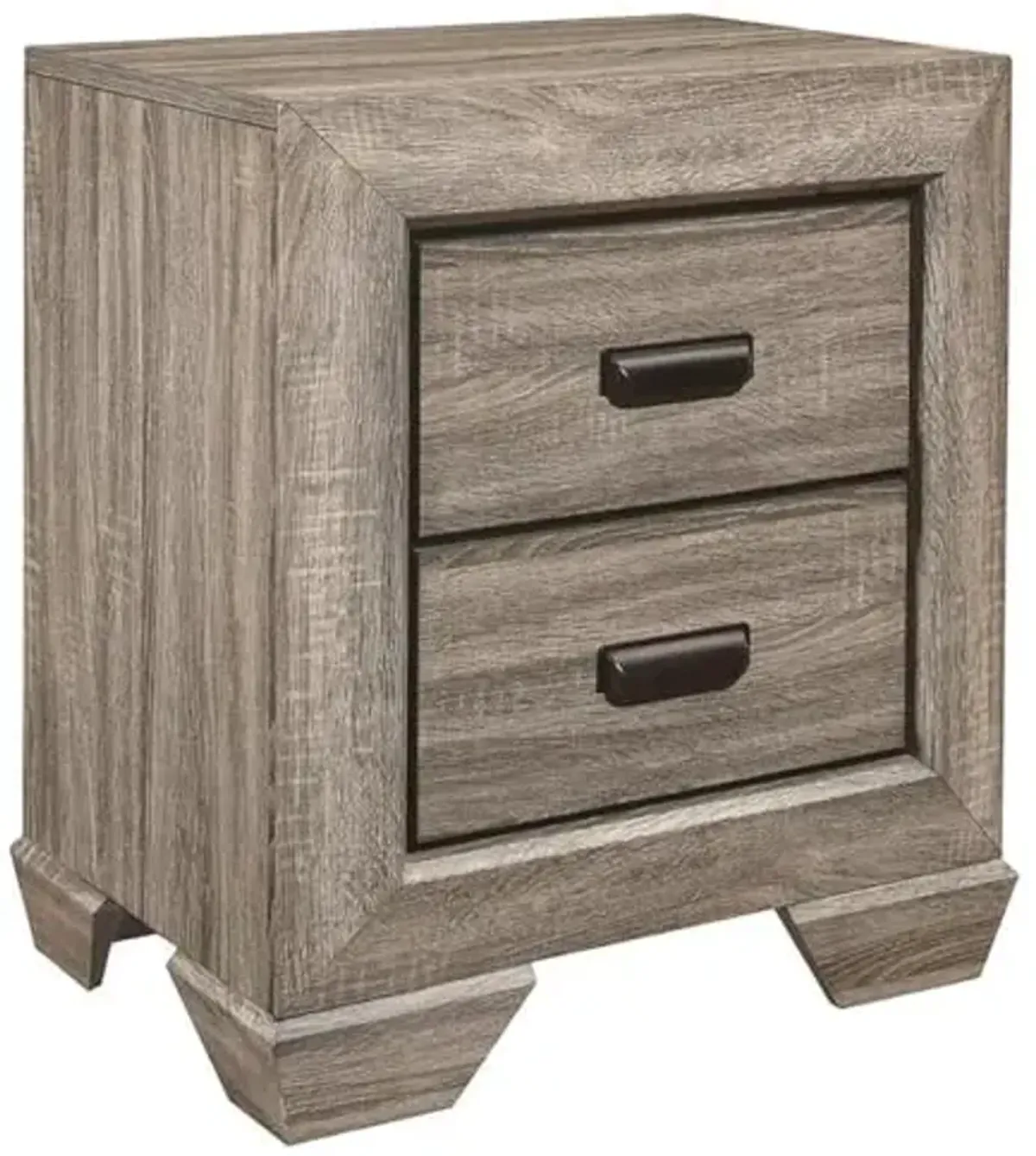 Homelegance Beechnut Contemporary Rustic 2-Drawer Nightstand, Light Elm and Black