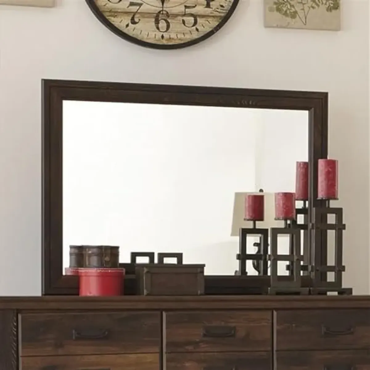 Ashley Furniture Signature Design - Quinden Bedroom Mirror - Component Piece - Dark Brown