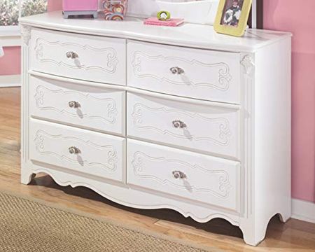 Signature Design by Ashley Exquisite Children's Glam Youth 6 Drawer Dresser, White
