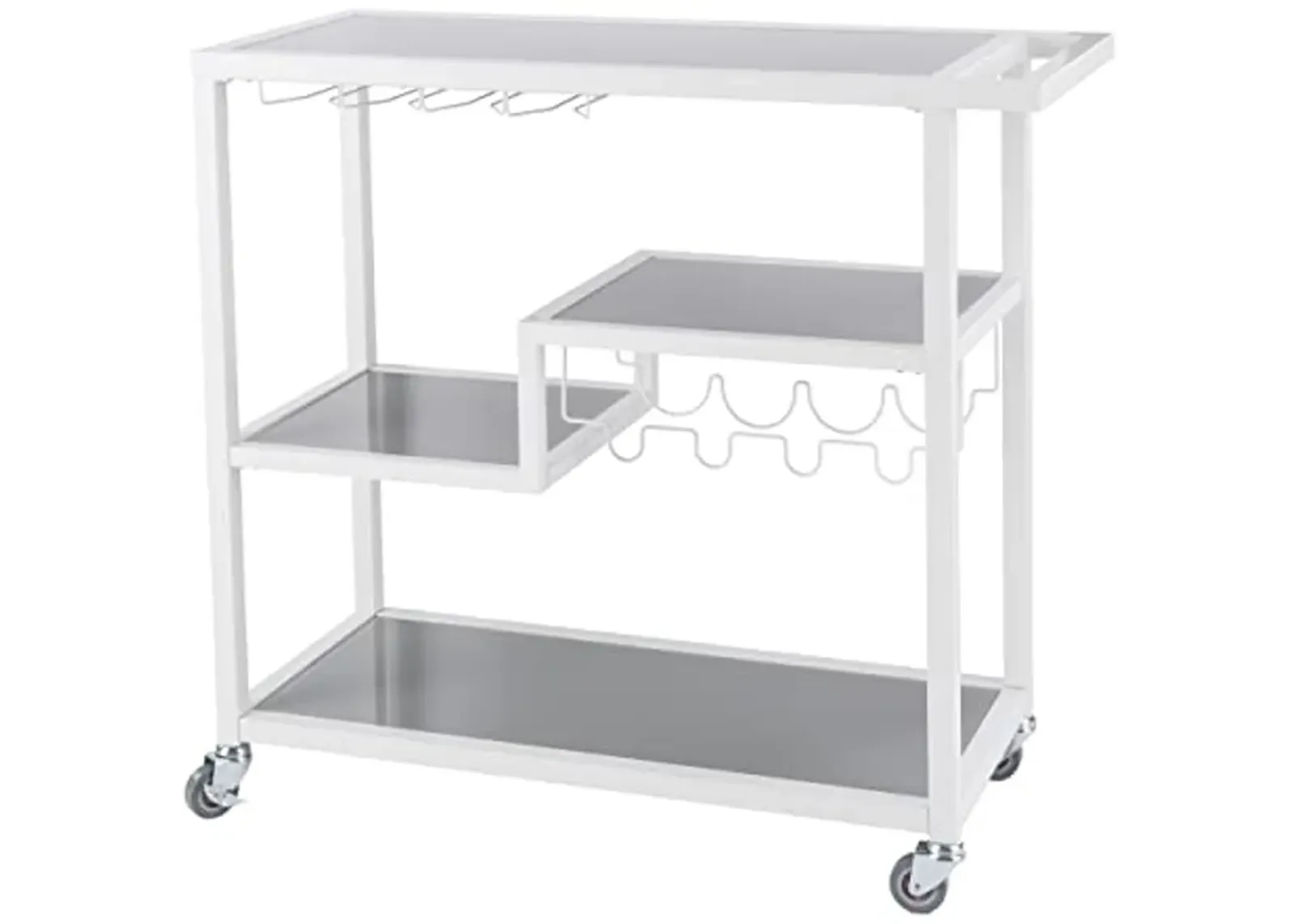 Holly & Martin Zephs Bar Cart White - Stylish Bar Cart for Home - Utility Carts with Wheels