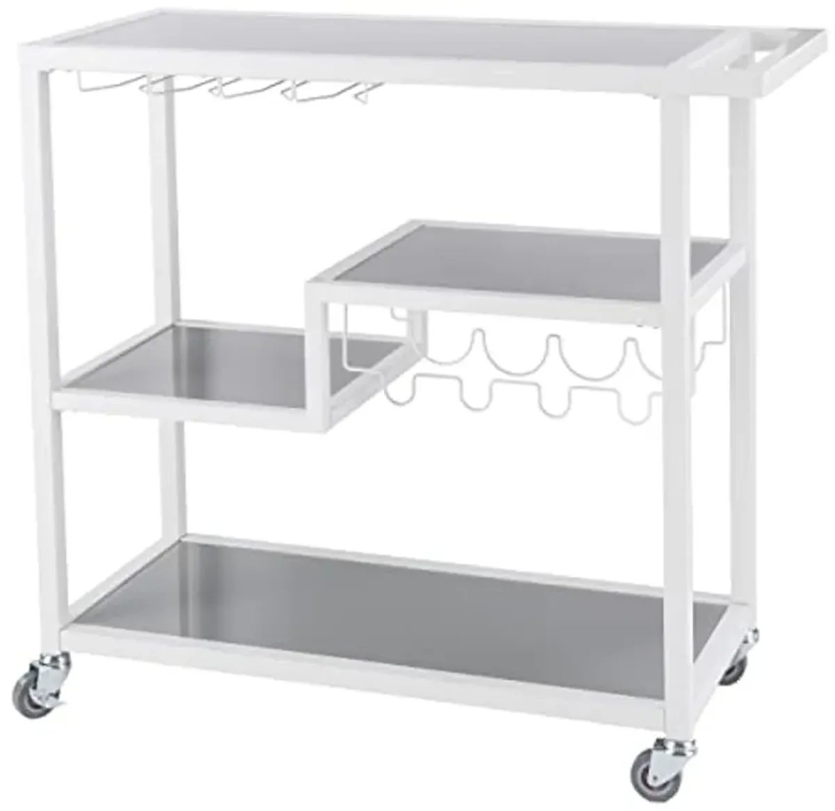 Holly & Martin Zephs Bar Cart White - Stylish Bar Cart for Home - Utility Carts with Wheels