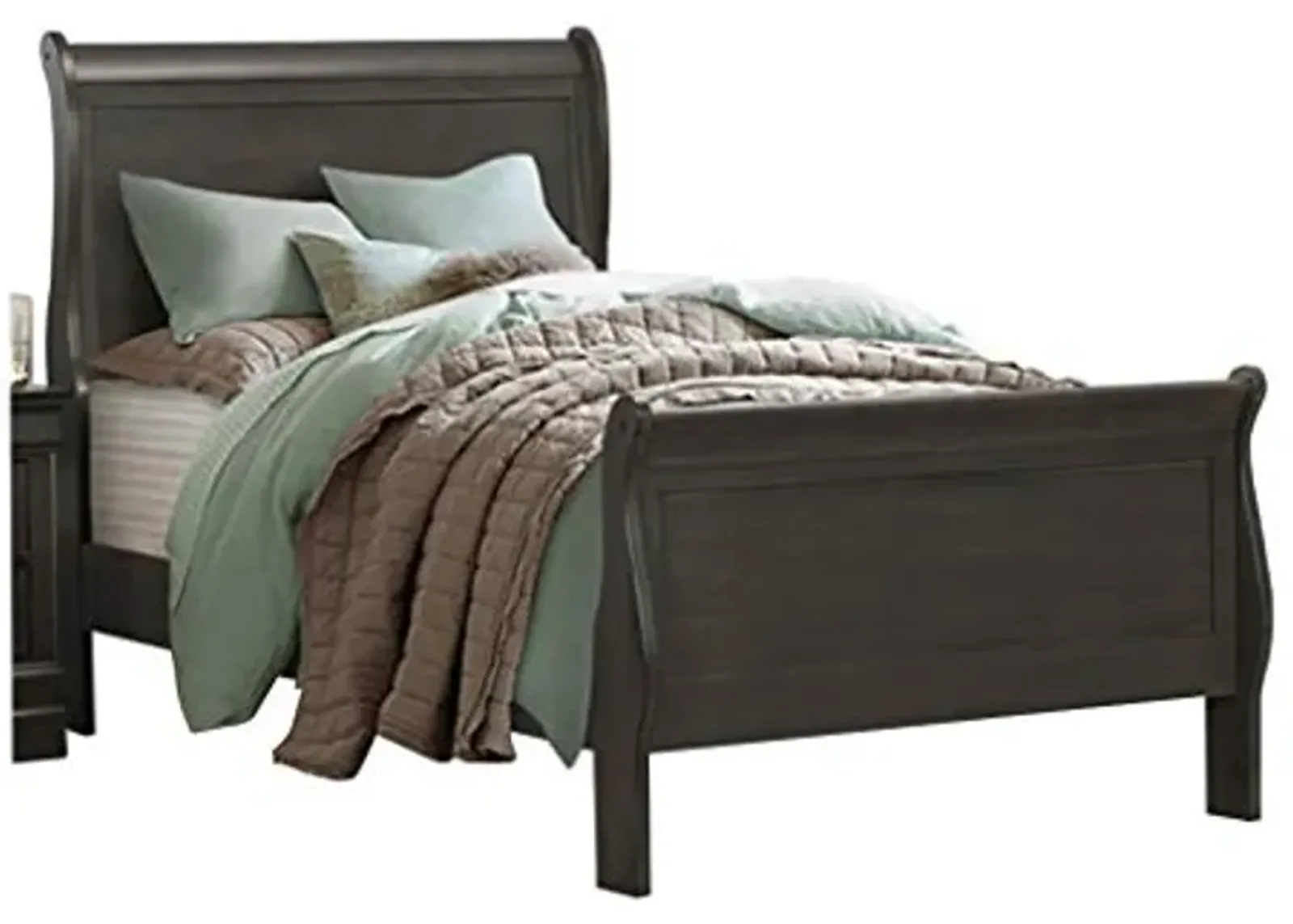 Homelegance Mayville Sleigh Bed in Stained Grey - Twin