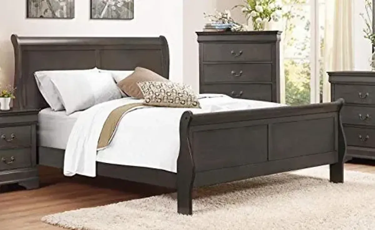 Homelegance Mayville Sleigh Bed in Stained Grey - Queen