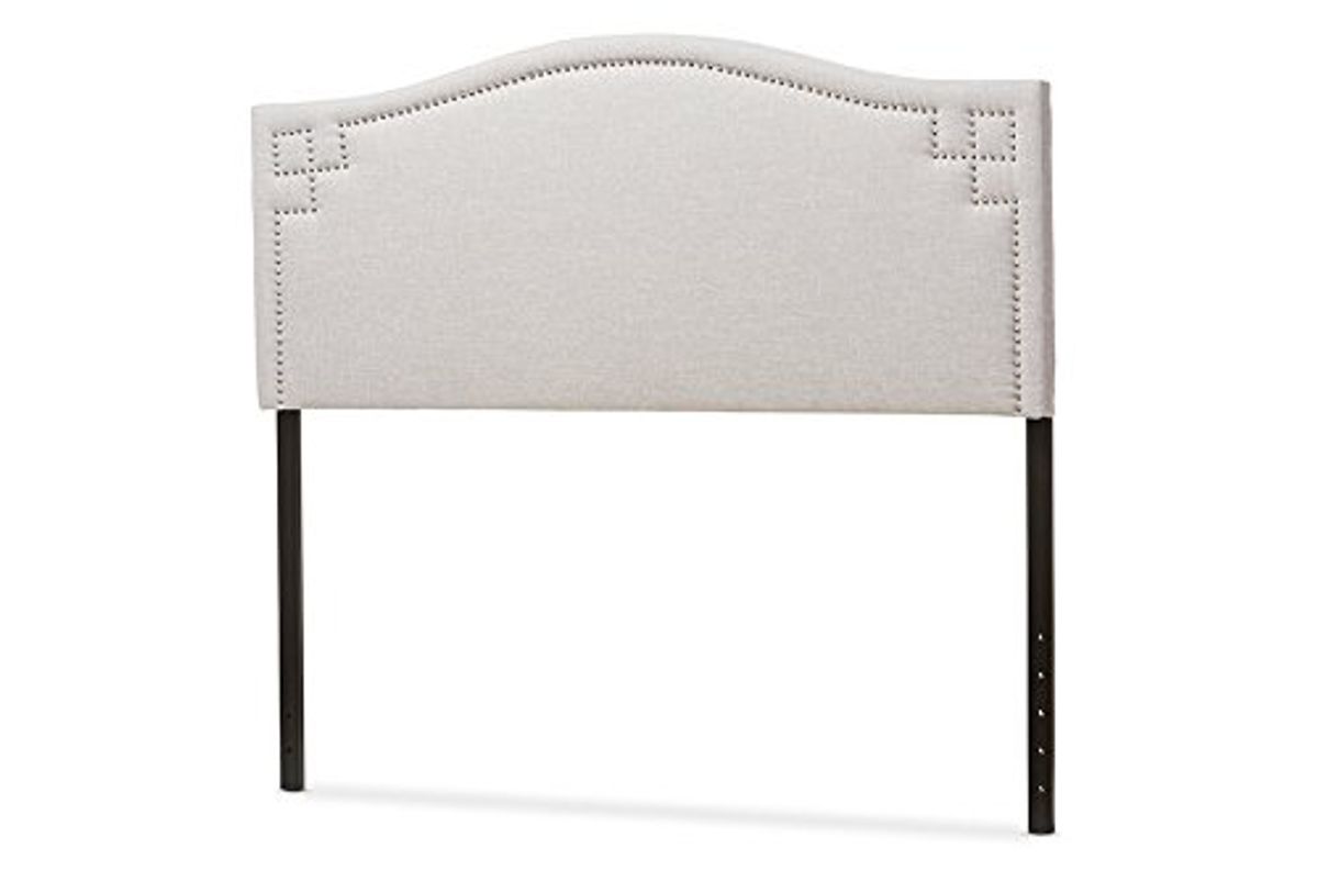 Baxton Studio Aubrey Modern and Contemporary Fabric Upholstered Headboard Beige/Full