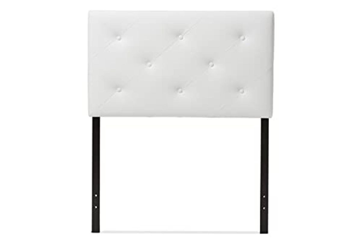 Baxton Studio Baltimore Modern and Contemporary White Faux Leather Upholstered Twin Size Headboard