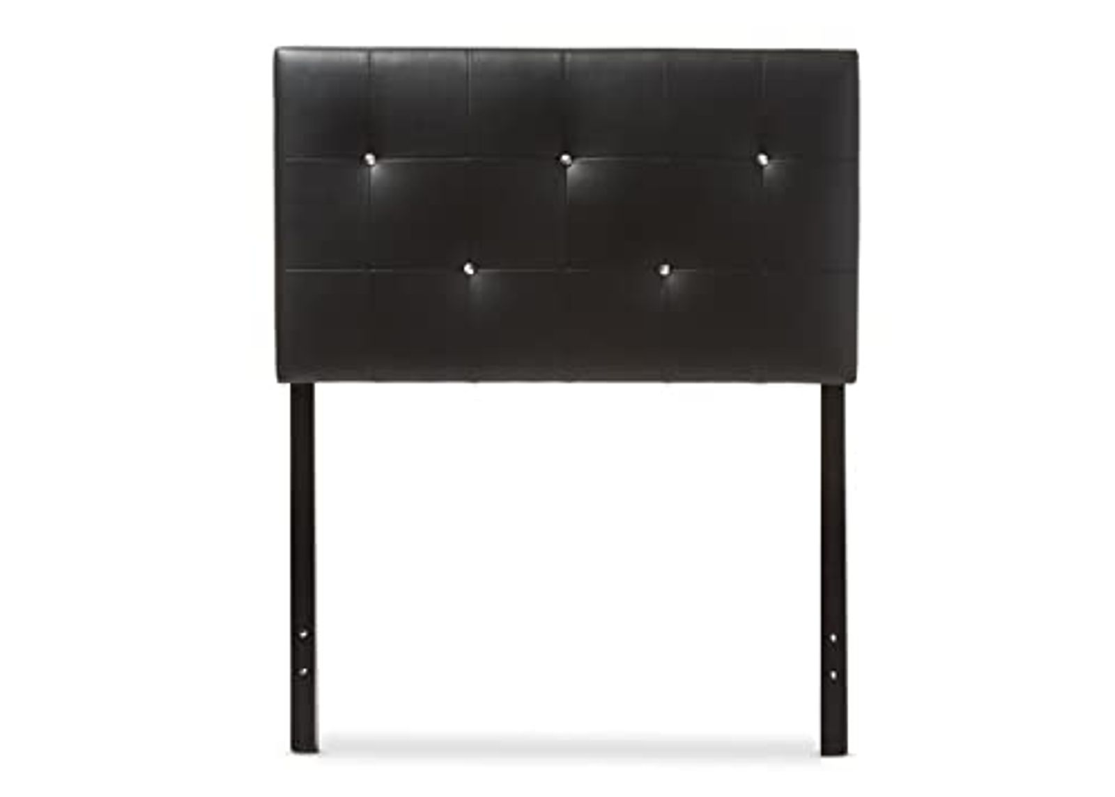 Baxton Studio Kirchem Faux Leather Upholstered Twin Headboard in Black